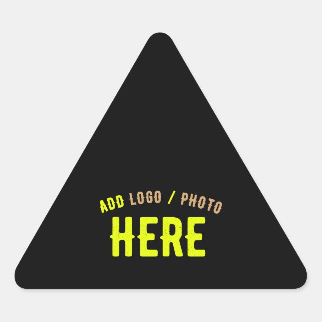 STICKER TRIANGULAIRE MODERNE ET MODERNE PERSONNALISABLE NOIR VÉRIFIÉ (Devant)