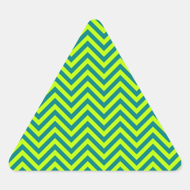 Sticker Triangulaire Motif Chevron turquoise et Lime Green (Devant)