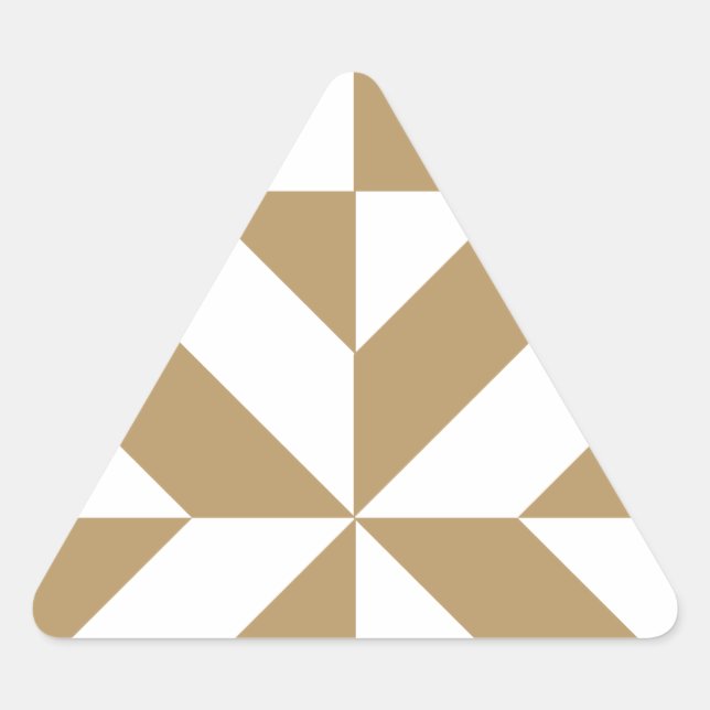 Sticker Triangulaire Motif de cube géométrique Brown (Devant)