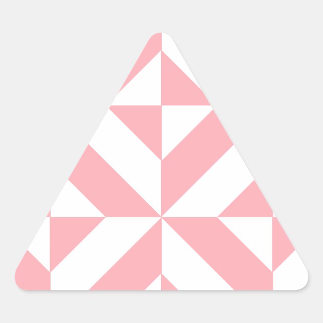 Sticker Triangulaire Motif de cube géométrique Melon rose (Devant)