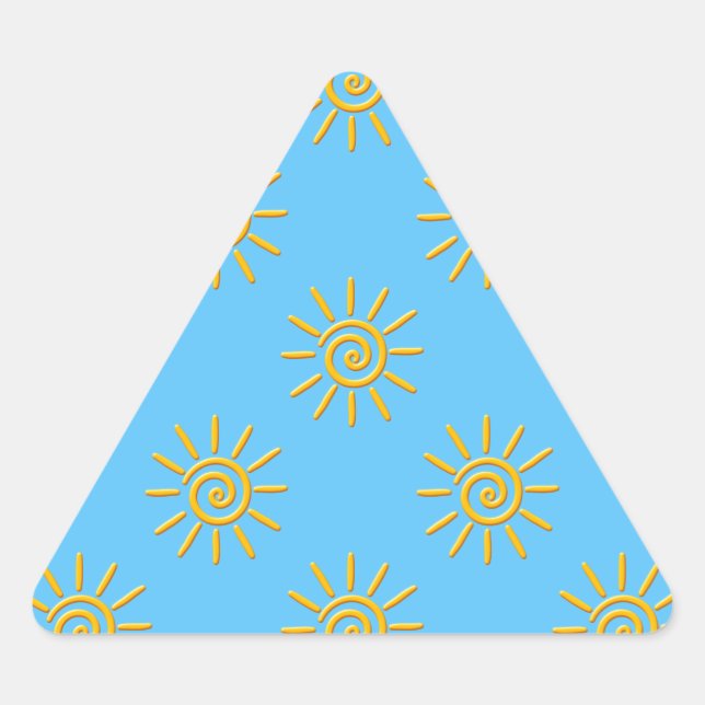 Sticker Triangulaire motif de dessin 3D Jaune Sun (Devant)