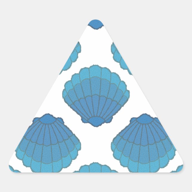 Sticker Triangulaire Motif de mosaïque Blue Seashell (Devant)