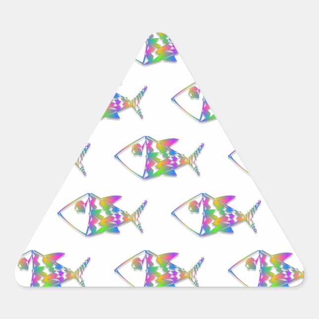 Sticker Triangulaire Motif de poisson Abstrait (Devant)