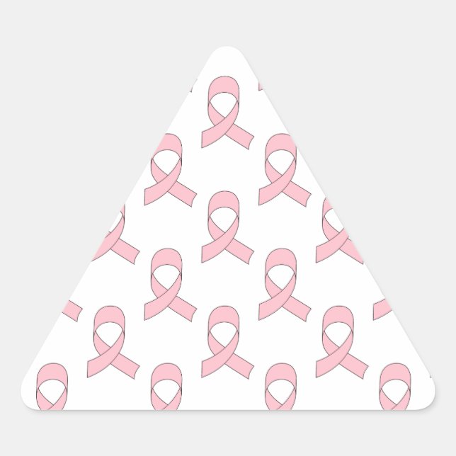 Sticker Triangulaire Motif de ruban rose (Devant)