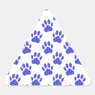 Sticker Triangulaire Motif Empreinte de patte cosmique