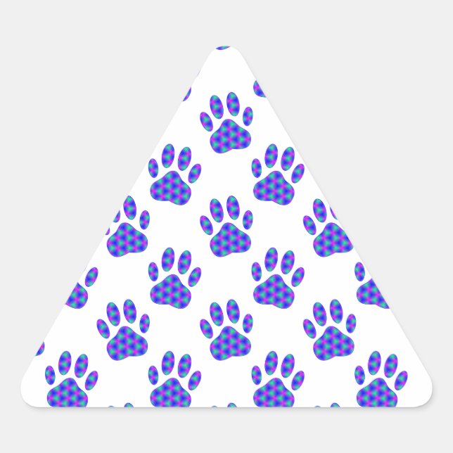Sticker Triangulaire Motif Empreinte de patte cosmique (Devant)