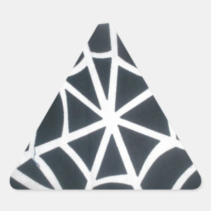 Sticker Triangulaire Motif géométrique Gras noir et blanc Spider Web