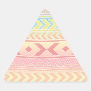 Sticker Triangulaire Motif mignon influencé par les Aztèques dans des c