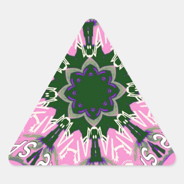 Sticker Triangulaire Motif Motif Monogramme noir et rose joli (Devant)