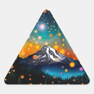 Sticker Triangulaire Mt. Rainier Starry Sky