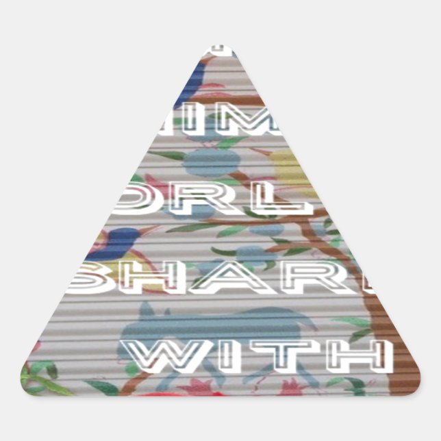 Sticker Triangulaire My Animal World : Belle conception d'arbre et d'oi (Devant)