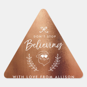 Sticker Triangulaire N'arrêtez pas de croire à Père Noël Christmas Holi
