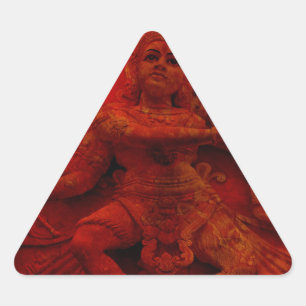 Sticker Triangulaire Nataraj dansant le rouge Grung de statue de