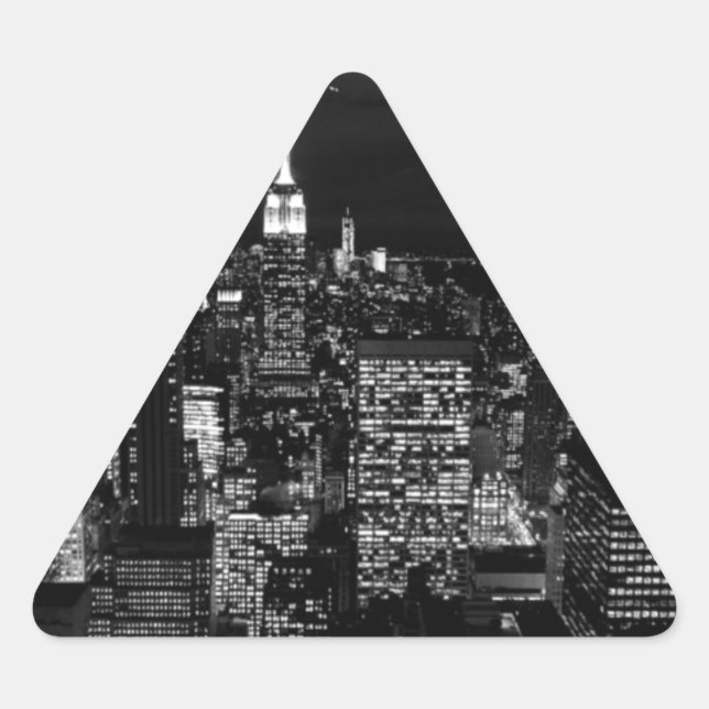 Sticker Triangulaire New York City Night Skyline (Devant)