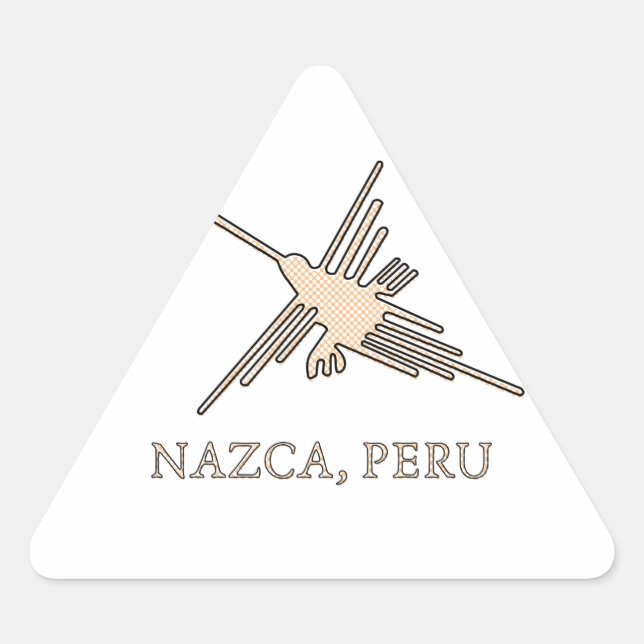 Sticker Triangulaire Newsprint de Nazca Hummingbird (Devant)