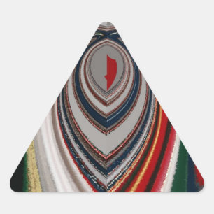 Sticker Triangulaire Noël Retro Texture Vintage Art Abstrait Imprimer