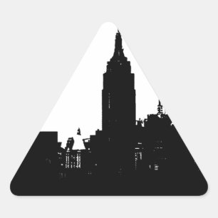 Sticker Triangulaire Noir blanc New York Silhouette