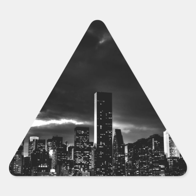 Sticker Triangulaire Noir et blanc New York City (Devant)