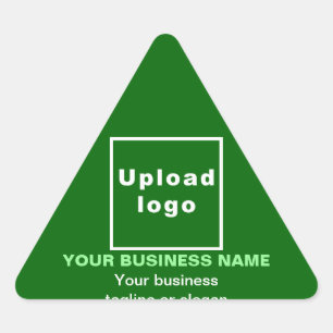 Sticker Triangulaire Nom de l'entreprise, Logo et Tagline sur Vert