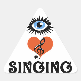 Sticker Triangulaire Oeil Amour Chanter des cadeaux