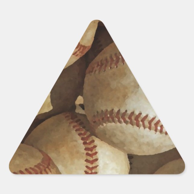 Sticker Triangulaire Oeuvre tendance de baseball (Devant)