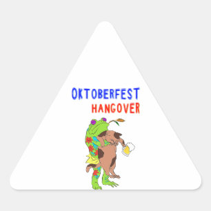 Sticker Triangulaire Oktoberfest Hangover Cat 16 Frog Octobre Volksfest