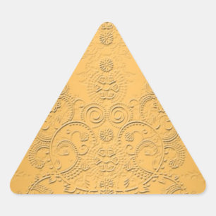 Sticker Triangulaire Or simulé avec conception ornée intégrée