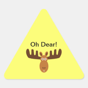 Sticker Triangulaire Orignaux Head_Road Sign_Oh cher !