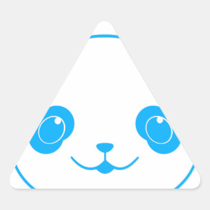 Sticker Triangulaire Ours bleu Kawaii Panda