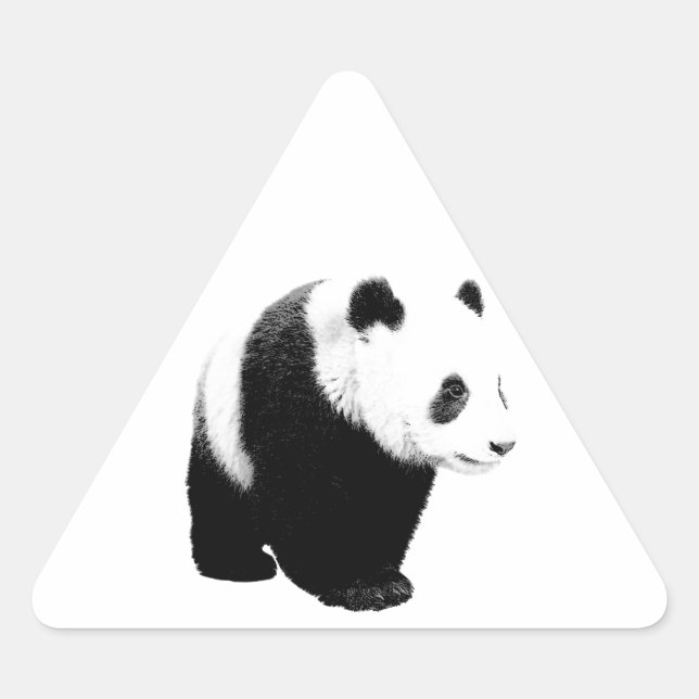 Sticker Triangulaire Panda noir et blanc (Devant)