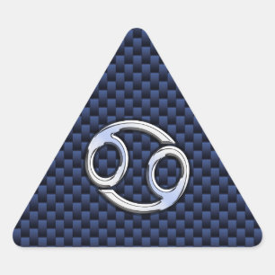 Sticker Triangulaire Panneau cancéreux Zodiac Marine Blue Carbon Fiber