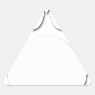 Sticker Triangulaire Papier Coupe Chien Paw Et Forme Coeur