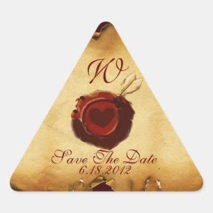 STICKER TRIANGULAIRE PARCHEMENT DE SCELLULAIRE DE CIRE DU COEUR D'ANGE 