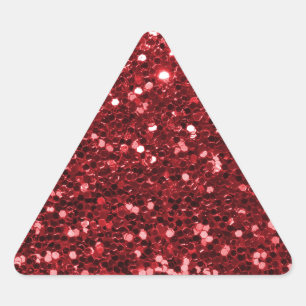 Sticker Triangulaire Parties scintillant Red Faux
