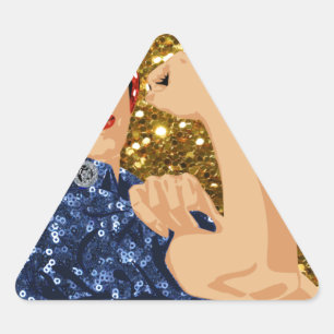 Sticker Triangulaire parties scintillant rosie du rivètre