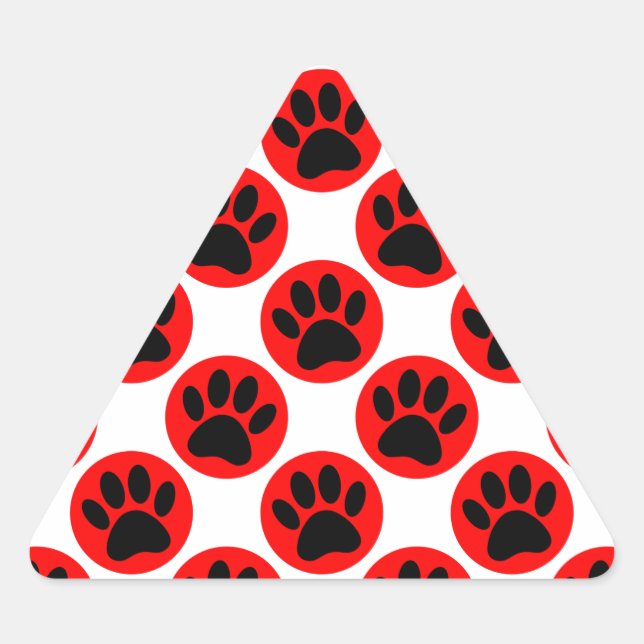 Sticker Triangulaire Patrouilles De Chien Noir En Pois Rouge (Devant)