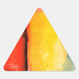 Sticker Triangulaire Peinture Abstraite rouge moderne