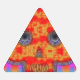 Sticker Triangulaire Peinture de crâne de robot coloré