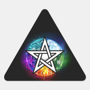 Sticker Triangulaire pentagramme du Wiccan