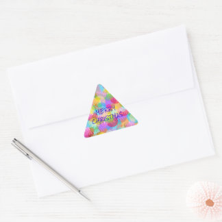 STICKER TRIANGULAIRE PERSONNALISÉ JOYEUX DE COULEUR ÉPARGNÉE NOËL