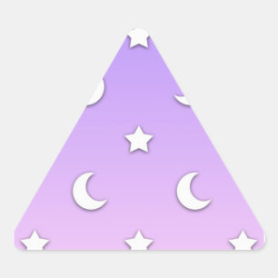 Sticker Triangulaire Petits motifs d'étoiles et de lunes blanches