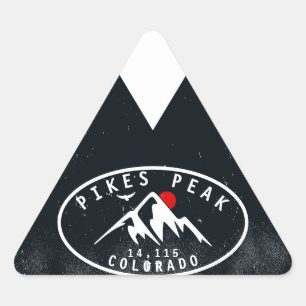 Sticker Triangulaire Pikes Peak Colorado Mountain Camping Randonnée