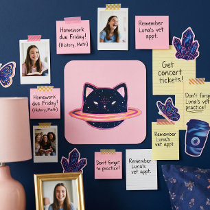 Sticker Triangulaire Planète Chat