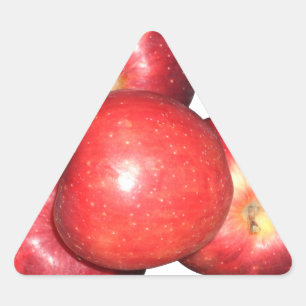 Sticker Triangulaire Pommes rouges sucrées et crêpes - Impression de fr