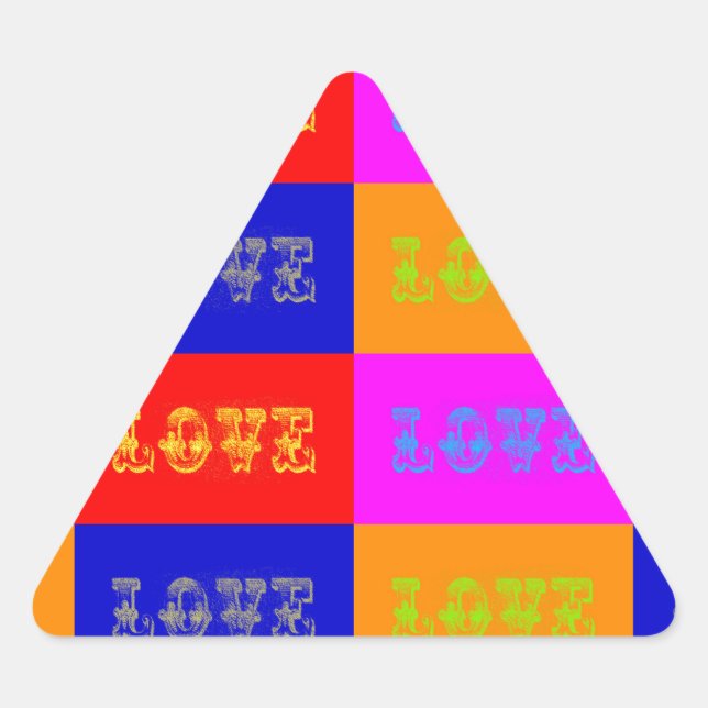 Sticker Triangulaire Pop Art Love (Devant)