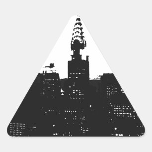 Sticker Triangulaire Pop Art New York Silhouette