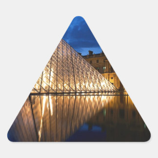 Sticker Triangulaire Pyramide en Musée du Louvre, Paris, France