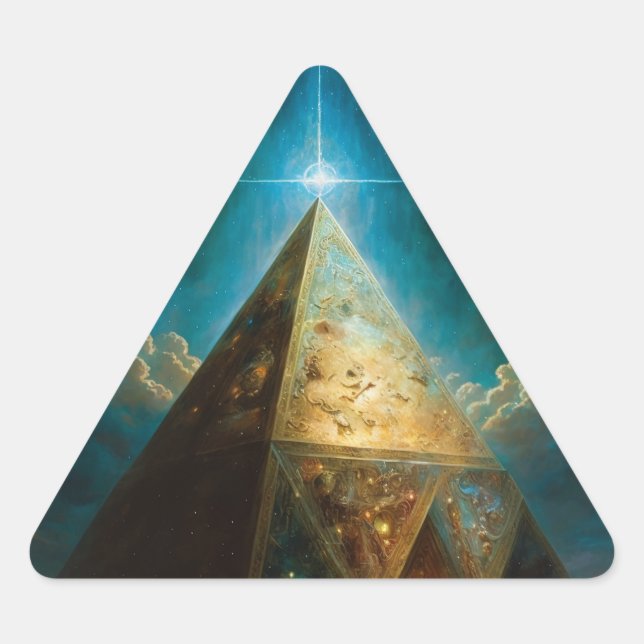 Sticker Triangulaire Pyramide mystique Art Visionnaire (Devant)