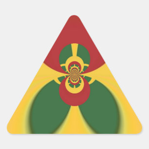 Sticker Triangulaire Rasta Colours Art Abstrait Imprimer