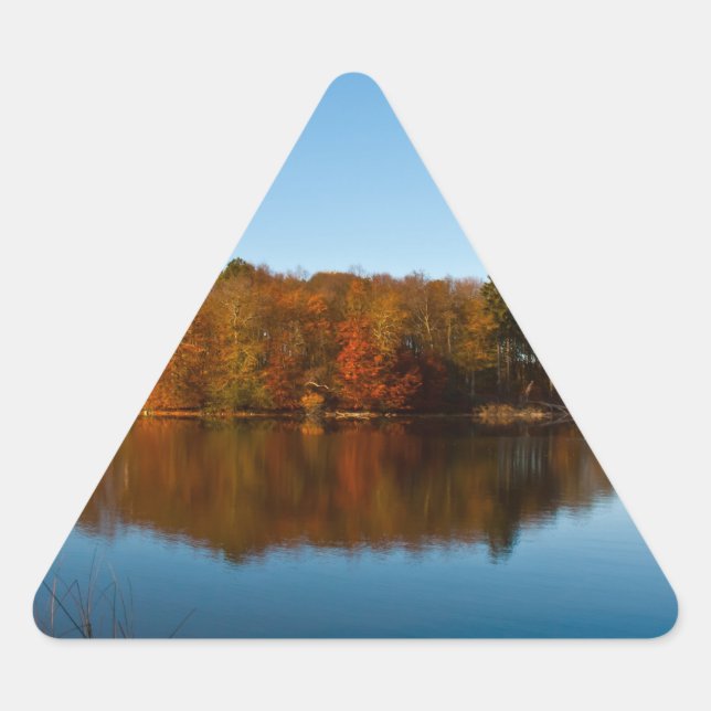 Sticker Triangulaire Réflexions des lacs d'automne (Devant)